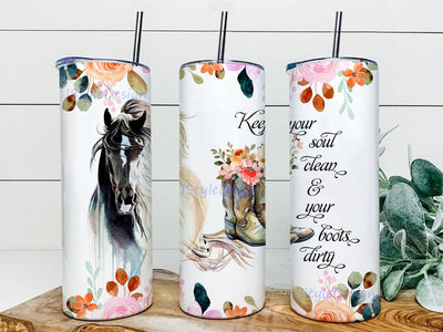 Horse 20 oz Skinny Tumbler Straight and Warped Design Digital Download PNG Sublimation iStyleDesign 