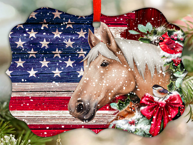 Horse American Flag Ornament PNG, Benelux Christmas Ornament, PNG Instant Download, Xmas Ornament Sublimation Designs Downloads Sublimation CaldwellArt 