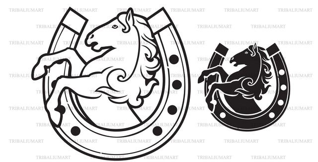 Horse and horseshoe SVG TribaliumArtSF 