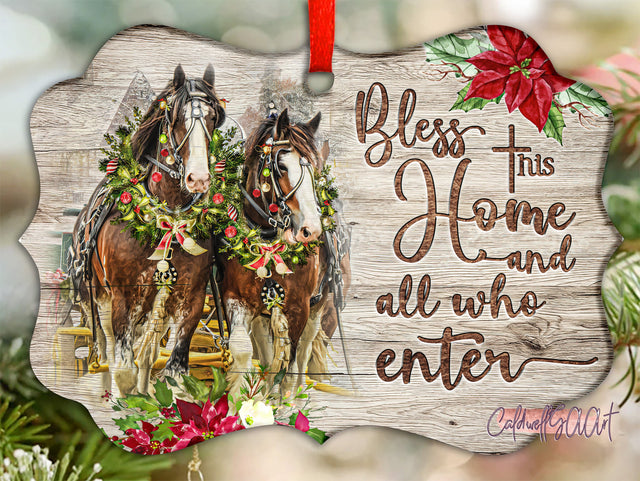 Horse Bless Our Home Ornament PNG, Benelux Christmas Ornament, PNG Instant Download, Xmas Ornament Sublimation Designs Downloads Sublimation CaldwellArt 