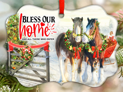Horse Bless Our Home Ornament PNG, Benelux Christmas Ornament, PNG Instant Download, Xmas Ornament Sublimation Designs Downloads Sublimation CaldwellArt 