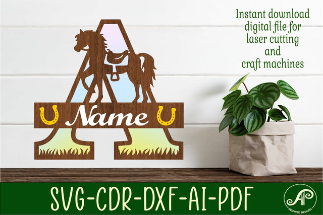 Horse Capital Monogram Letter A SVG File SVG APInspireddesigns 