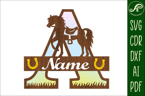 Horse Capital Monogram Letter A SVG File SVG APInspireddesigns 
