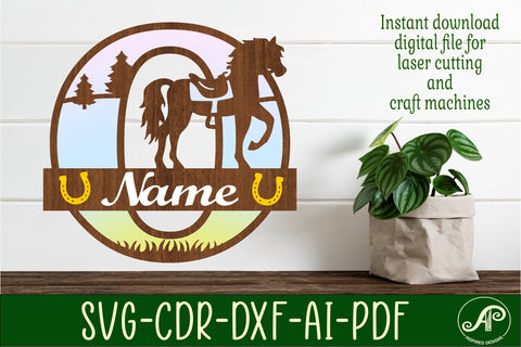 Horse Capital Monogram Letter O SVG File SVG APInspireddesigns 