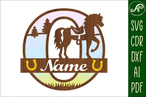 Horse Capital Monogram Letter O SVG File SVG APInspireddesigns 