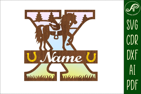 Horse Capital Monogram Letter X SVG File SVG APInspireddesigns 