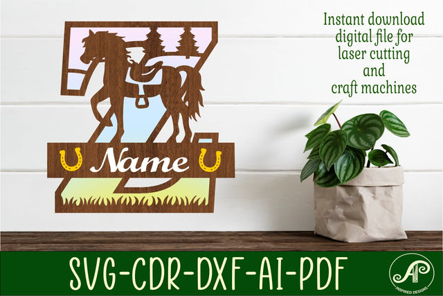 Horse Capital Monogram Letter Z SVG File SVG APInspireddesigns 