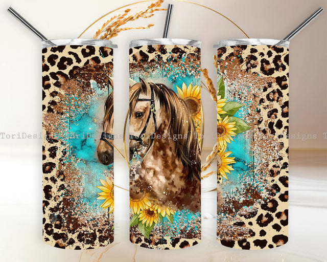Horse Cheetah Print Tumbler Sublimation Designs Sublimation ToriDesigns 