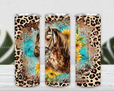 Horse Cheetah Tumbler Wrap Png, Horse 20oz Sublimation Tumbler Designs, Cheetah Print Tumbler, Straight Skinny Tumbler Wrap PNG Sublimation ToriDesigns 