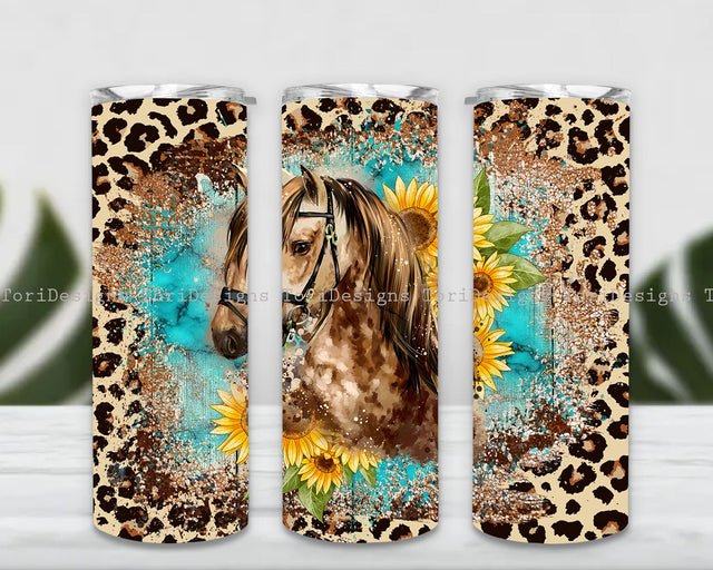 Horse Cheetah Tumbler Wrap Png, Horse 20oz Sublimation Tumbler Designs, Cheetah Print Tumbler, Straight Skinny Tumbler Wrap PNG Sublimation ToriDesigns 