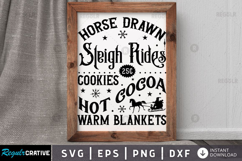 Horse drawn sleigh rides SVG - So Fontsy
