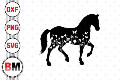 Horse Floral SVG, PNG, DXF Files SVG BMDesign 