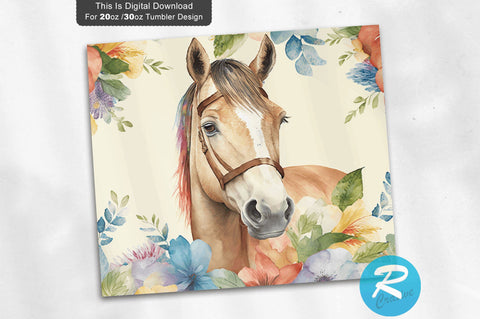 Horse Flower 20 oz / 30 oz Tumbler PNG Sublimation Regulrcrative 