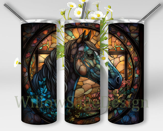 Horse Flower 20oz Skinny Tumbler Png, Horse Lover Tumbler, Horse Tumbler Design, Rose Glitter Tumbler, Watercolor Horse Tumbler Png, Horse Flower Tumbler Designs Sublimation WillowSageDesign 