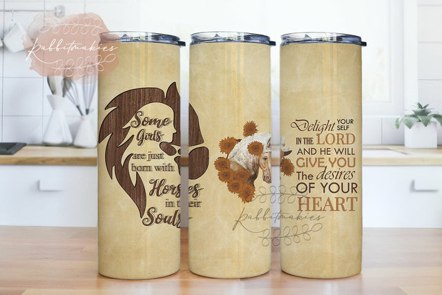 Horse Girl Souls 20oz Skinny Tumbler Sublimation Designs for Straight/Tapered Tumbler Design - PNG Digital Download Sublimation Rabbitmakies 
