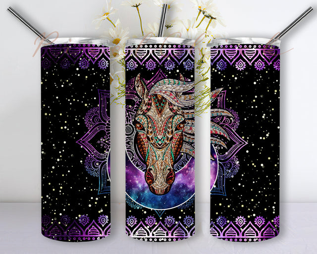 Horse Half Moon 20 oz skinny tumbler design sublimation, PNG 300 dpi, Straight and tappered, Horse tumbler wrap Sublimation PixelChick 