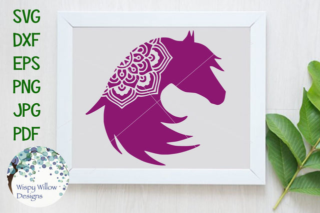 Horse Head Mandala SVG Wispy Willow Designs 