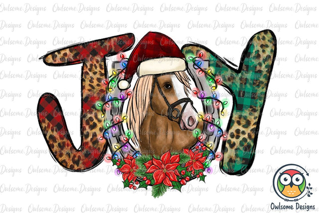 Horse JOY Christmas PNG Sublimation Sublimation Owlsome.Designs 