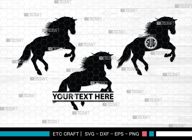 Horse Jumping Monogram, Horse Jumping Silhouette, Horse Jumping SVG, Horse Svg, Running Horse Svg, Equestrian Sports Svg, SB00280 SVG ETC Craft 