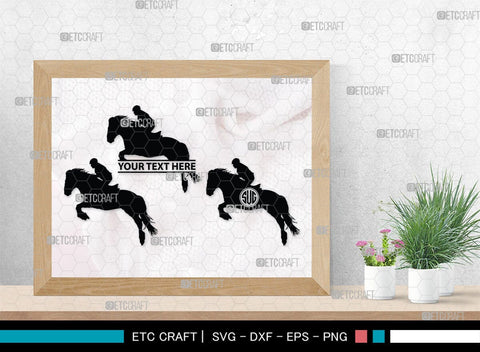 Horse Jumping Monogram, Horse Jumping Silhouette, Horse Jumping SVG, Horse Svg, Running Horse Svg, Equestrian Sports Svg, SB00280 SVG ETC Craft 