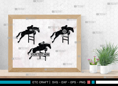 Horse Jumping Monogram, Horse Jumping Silhouette, Horse Jumping SVG, Horse Svg, Running Horse Svg, Equestrian Sports Svg, SB00280 SVG ETC Craft 