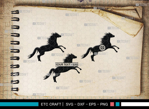 Horse Jumping Monogram, Horse Jumping Silhouette, Horse Jumping SVG, Horse Svg, Running Horse Svg, Equestrian Sports Svg, SB00280 SVG ETC Craft 