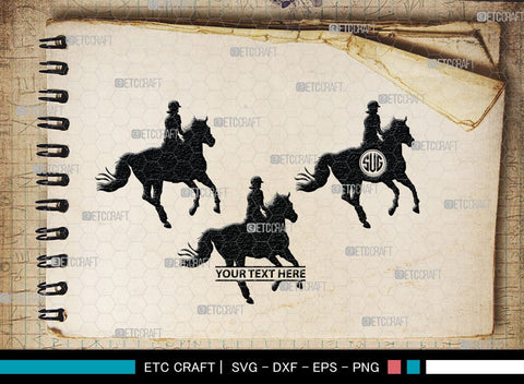 Horse Jumping Monogram, Horse Jumping Silhouette, Horse Jumping SVG, Horse Svg, Running Horse Svg, Equestrian Sports Svg, SB00280 SVG ETC Craft 