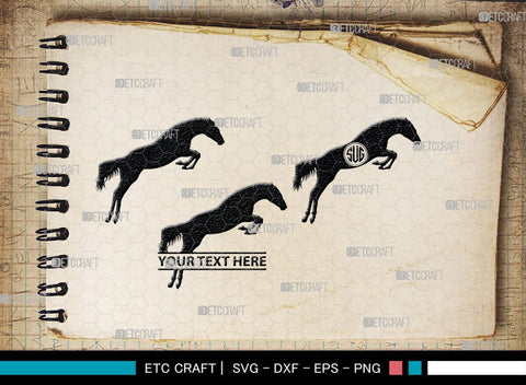 Horse Jumping Monogram, Horse Jumping Silhouette, Horse Jumping SVG, Horse Svg, Running Horse Svg, Equestrian Sports Svg, SB00280 SVG ETC Craft 