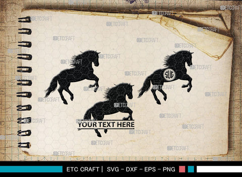 Horse Jumping Monogram, Horse Jumping Silhouette, Horse Jumping SVG, Horse Svg, Running Horse Svg, Equestrian Sports Svg, SB00280 SVG ETC Craft 
