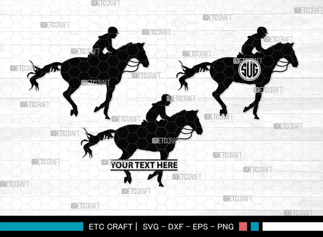 Horse Jumping Monogram, Horse Jumping Silhouette, Horse Jumping SVG, Horse Svg, Running Horse Svg, Equestrian Sports Svg, SB00280 SVG ETC Craft 