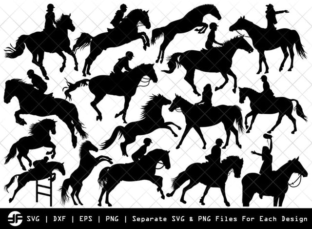 Horse Jumping SVG | Animal | Silhouette Bundle | Cut File SVG ETC Craft 