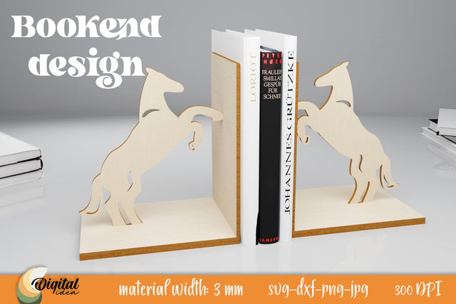 Horse Laser Cut. Bookend Laser Cut SVG Design SVG Evgenyia Guschina 