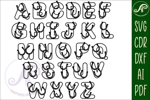 Horse letters alphabet set. 93 layered letters. SVG APInspireddesigns 