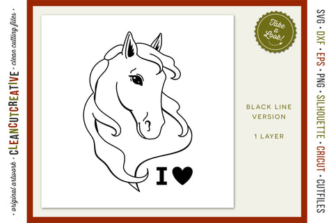 Horse Lover Design - Horse Head Horse Face SVG file for crafters SVG CleanCutCreative 