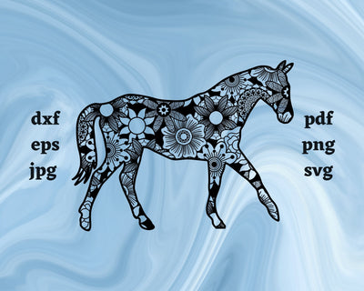 Horse Mandala SVG Cut File SVG Northern Light SVG 
