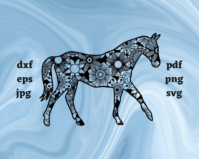Horse Mandala SVG Cut File SVG Northern Light SVG 