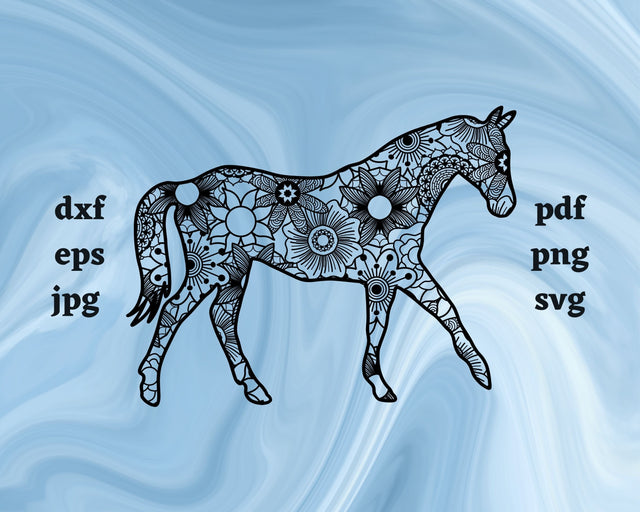 Horse Mandala SVG Cut File SVG Northern Light SVG 
