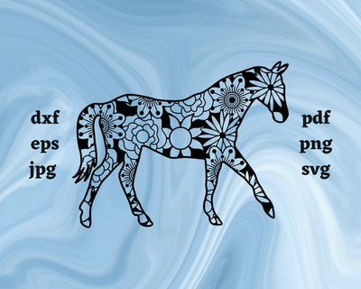 Horse Mandala SVG Cut File SVG Northern Light SVG 