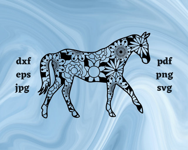 Horse Mandala SVG Cut File SVG Northern Light SVG 
