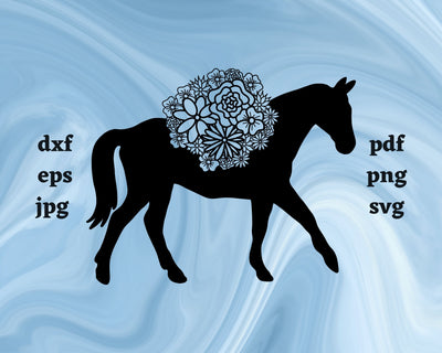 Horse Mandala SVG Cut File SVG Northern Light SVG 