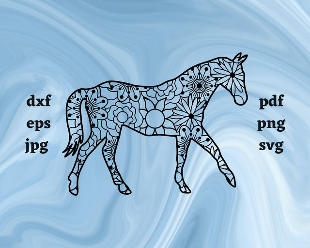 Horse Mandala SVG Cut File SVG Northern Light SVG 