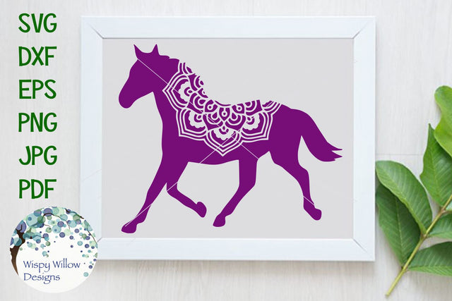 Horse Mandala SVG Wispy Willow Designs 
