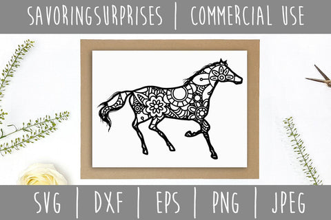 Horse Mandala Zentangle SVG SVG SavoringSurprises 