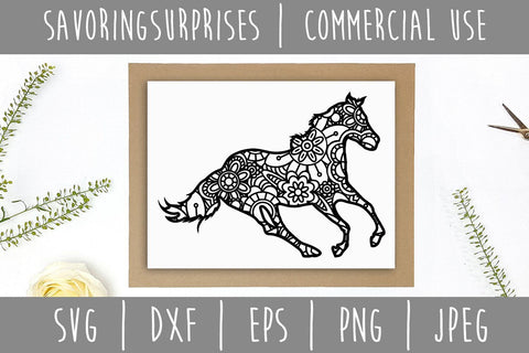 Horse Mandala Zentangle SVG SVG SavoringSurprises 