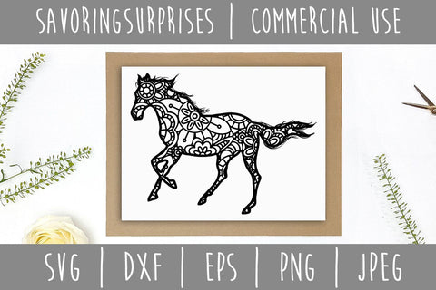 Horse Mandala Zentangle SVG SVG SavoringSurprises 