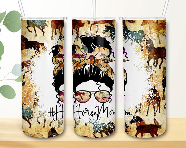 Horse Mom 20oz Skinny Tumbler Sublimation Designs, Mom for Straight Tapered Tumbler PNG File Digital Download Sublimation sassyprint 