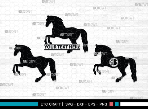 Horse Monogram, Horse Silhouette, Horse SVG, Horse Racing Svg, Horse Riding Svg, Horse Rider Svg, SB00279 SVG ETC Craft 