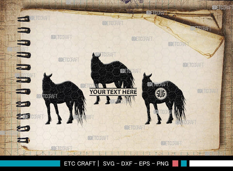 Horse Monogram, Horse Silhouette, Horse SVG, Horse Racing Svg, Horse Riding Svg, Horse Rider Svg, SB00279 SVG ETC Craft 