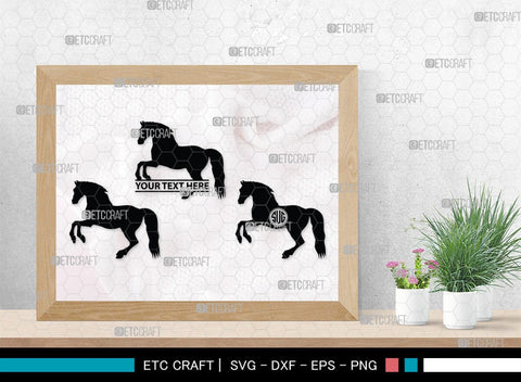 Horse Monogram, Horse Silhouette, Horse SVG, Horse Racing Svg, Horse Riding Svg, Horse Rider Svg, SB00279 SVG ETC Craft 