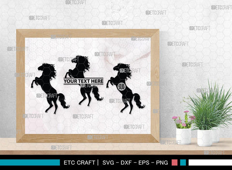Horse Monogram, Horse Silhouette, Horse SVG, Horse Racing Svg, Horse Riding Svg, Horse Rider Svg, SB00279 SVG ETC Craft 